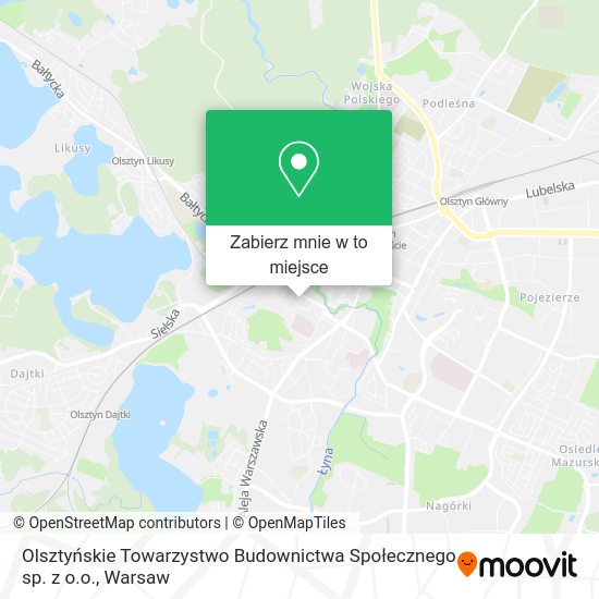 Mapa Olsztyńskie Towarzystwo Budownictwa Społecznego sp. z o.o.