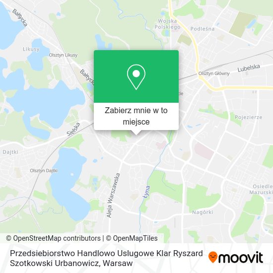 Mapa Przedsiebiorstwo Handlowo Uslugowe Klar Ryszard Szotkowski Urbanowicz