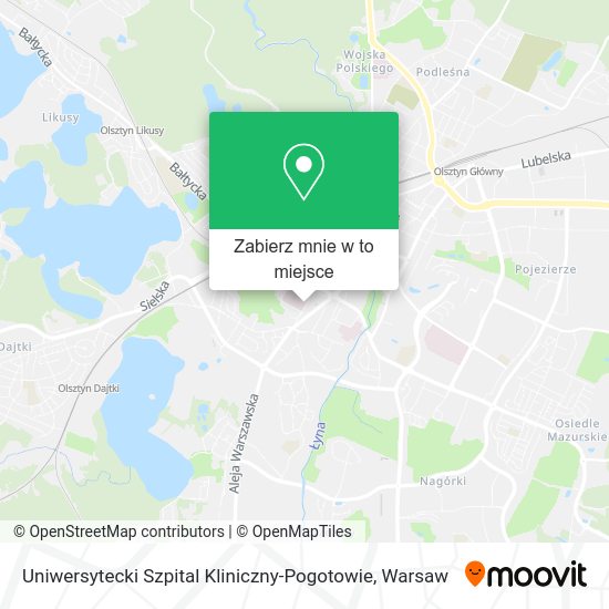 Mapa Uniwersytecki Szpital Kliniczny-Pogotowie