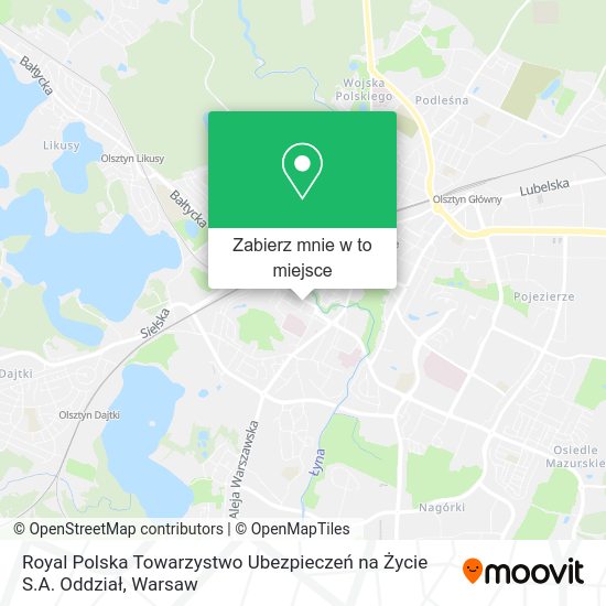 Mapa Royal Polska Towarzystwo Ubezpieczeń na Życie S.A. Oddział