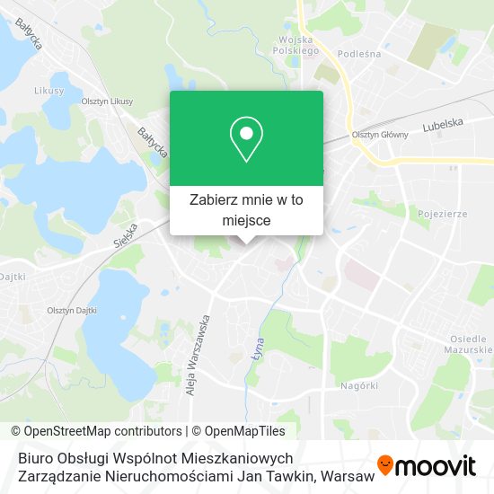 Mapa Biuro Obsługi Wspólnot Mieszkaniowych Zarządzanie Nieruchomościami Jan Tawkin