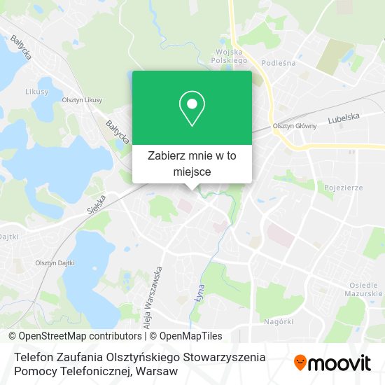 Mapa Telefon Zaufania Olsztyńskiego Stowarzyszenia Pomocy Telefonicznej