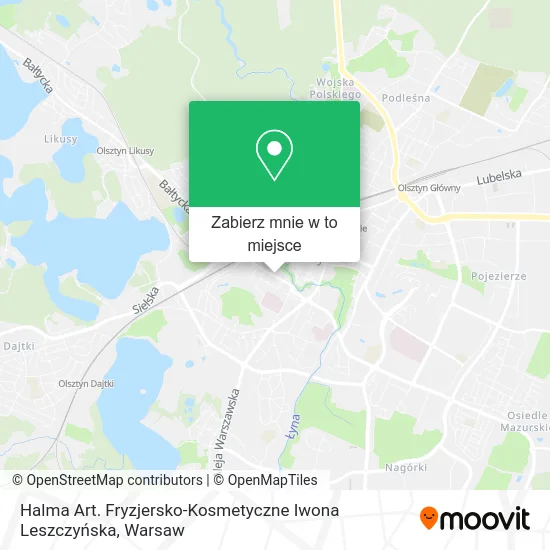 Mapa Halma Art. Fryzjersko-Kosmetyczne Iwona Leszczyńska