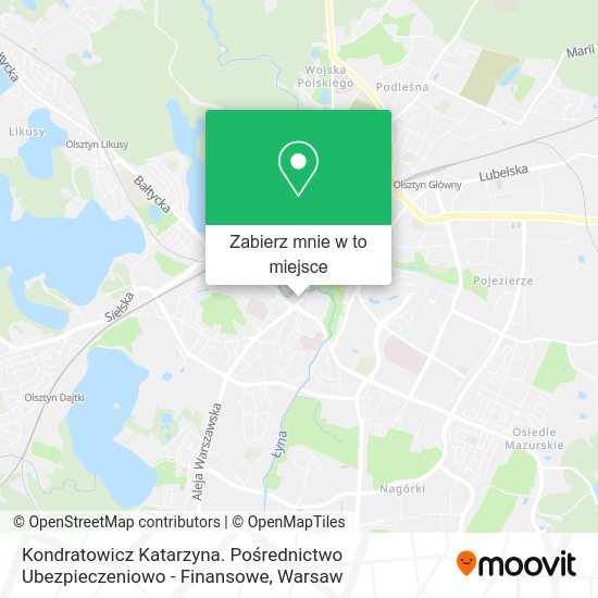 Mapa Kondratowicz Katarzyna. Pośrednictwo Ubezpieczeniowo - Finansowe