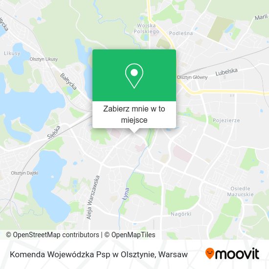 Mapa Komenda Wojewódzka Psp w Olsztynie