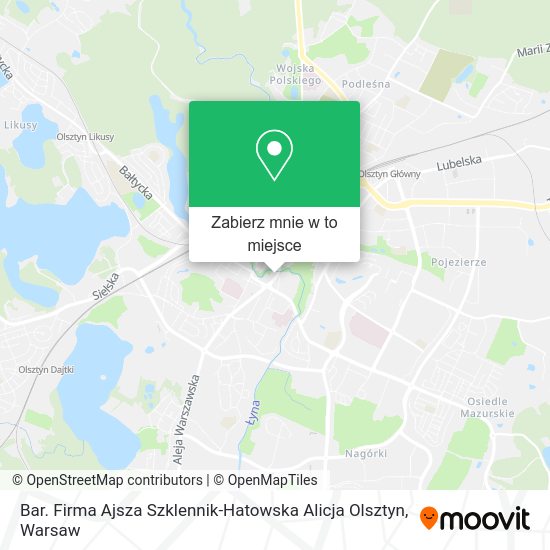 Mapa Bar. Firma Ajsza Szklennik-Hatowska Alicja Olsztyn