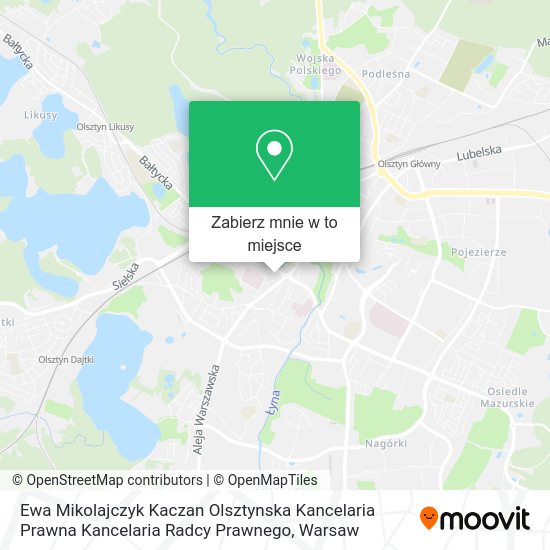 Mapa Ewa Mikolajczyk Kaczan Olsztynska Kancelaria Prawna Kancelaria Radcy Prawnego