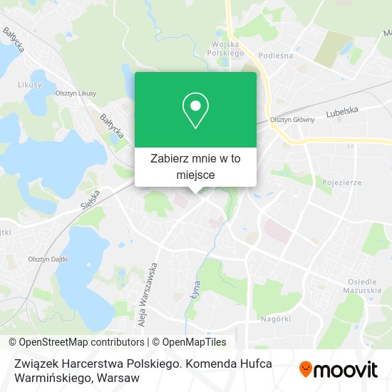 Mapa Związek Harcerstwa Polskiego. Komenda Hufca Warmińskiego