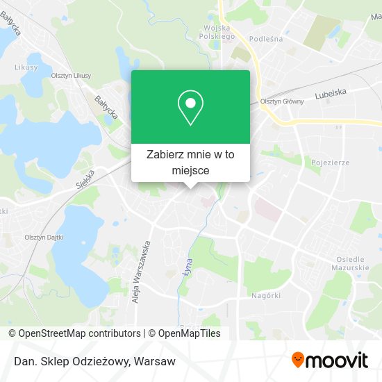 Mapa Dan. Sklep Odzieżowy