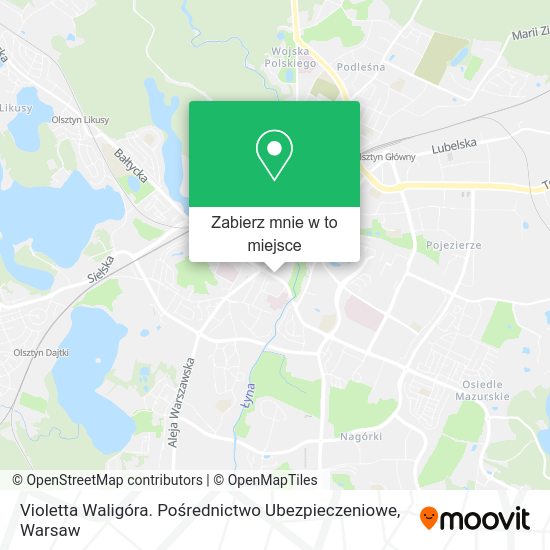 Mapa Violetta Waligóra. Pośrednictwo Ubezpieczeniowe