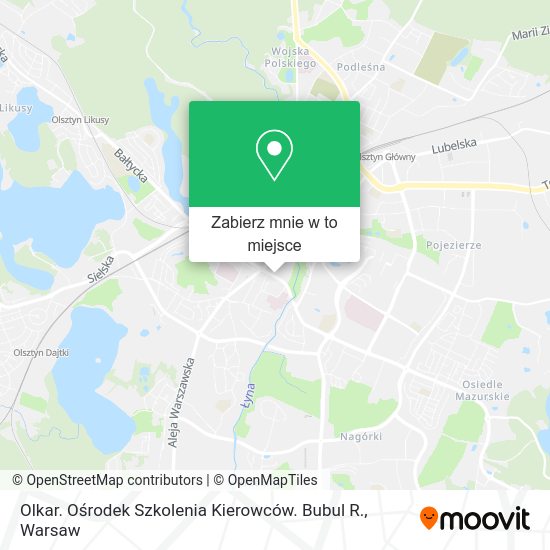 Mapa Olkar. Ośrodek Szkolenia Kierowców. Bubul R.