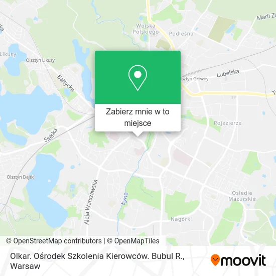 Mapa Olkar. Ośrodek Szkolenia Kierowców. Bubul R.
