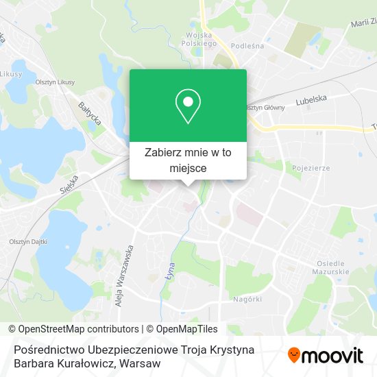 Mapa Pośrednictwo Ubezpieczeniowe Troja Krystyna Barbara Kurałowicz