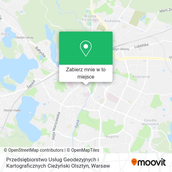 Mapa Przedsiębiorstwo Usług Geodezyjnych i Kartograficznych Cieżyński Olsztyn