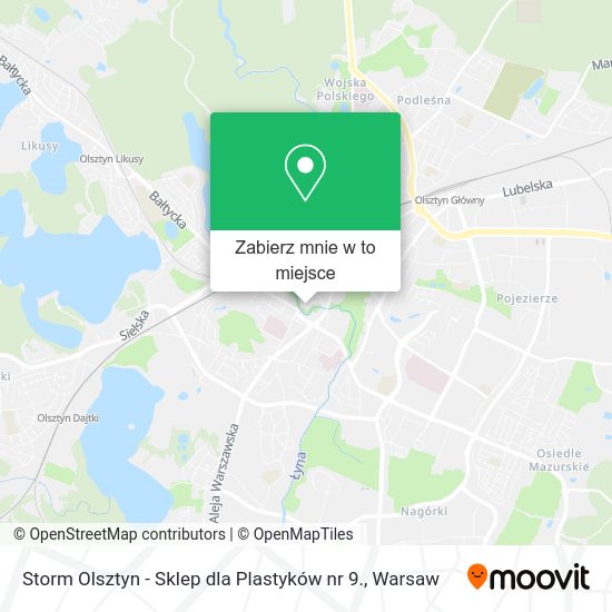 Mapa Storm Olsztyn - Sklep dla Plastyków nr 9.