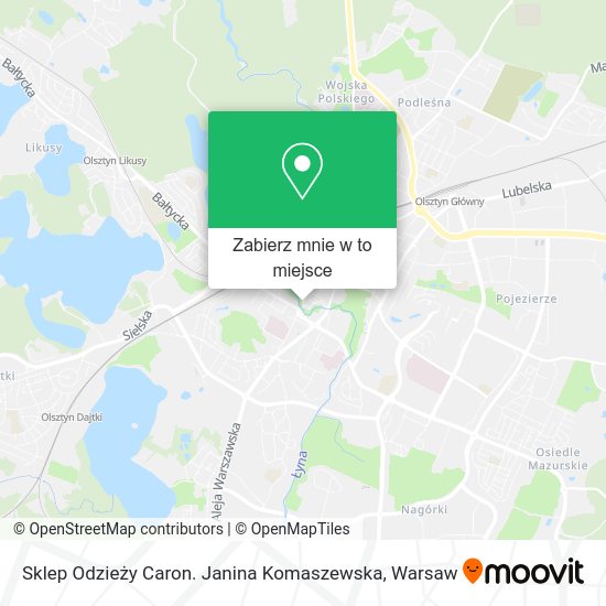 Mapa Sklep Odzieży Caron. Janina Komaszewska