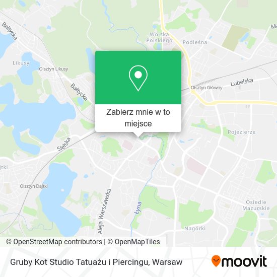 Mapa Gruby Kot Studio Tatuażu i Piercingu