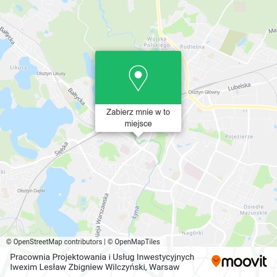 Mapa Pracownia Projektowania i Usług Inwestycyjnych Iwexim Lesław Zbigniew Wilczyński