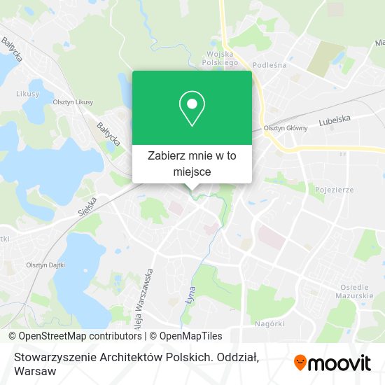 Mapa Stowarzyszenie Architektów Polskich. Oddział