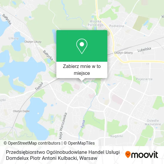 Mapa Przedsiębiorstwo Ogólnobudowlane Handel Usługi Domdelux Piotr Antoni Kulbacki