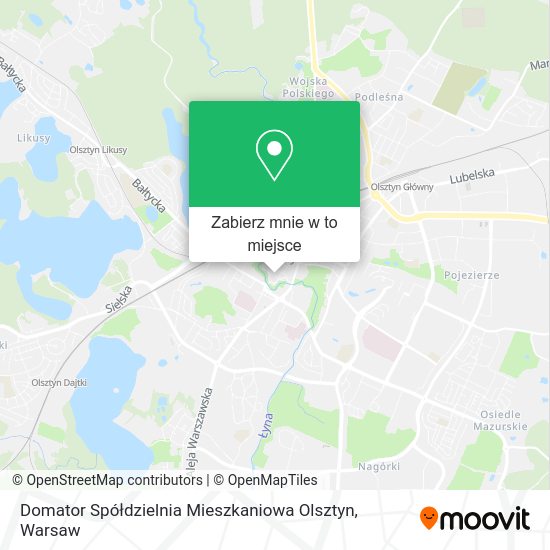 Mapa Domator Spółdzielnia Mieszkaniowa Olsztyn