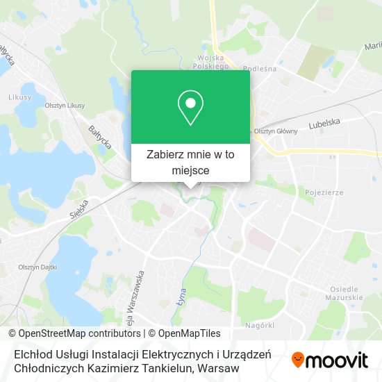 Mapa Elchłod Usługi Instalacji Elektrycznych i Urządzeń Chłodniczych Kazimierz Tankielun