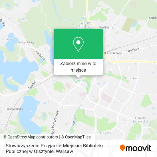 Mapa Stowarzyszenie Przyjaciół Miejskiej Biblioteki Publicznej w Olsztynie