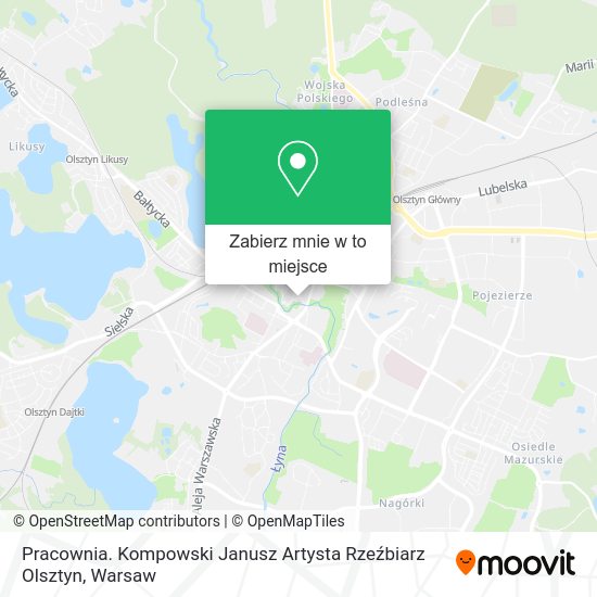 Mapa Pracownia. Kompowski Janusz Artysta Rzeźbiarz Olsztyn