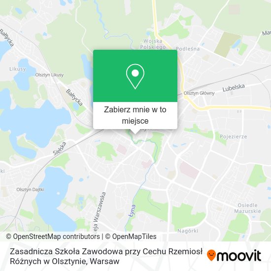 Mapa Zasadnicza Szkoła Zawodowa przy Cechu Rzemiosł Różnych w Olsztynie