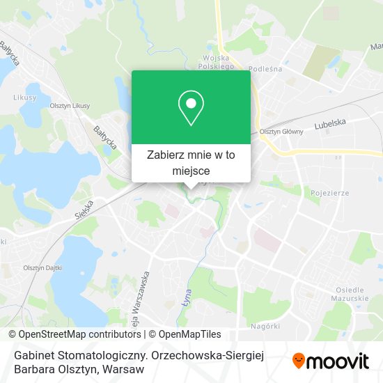 Mapa Gabinet Stomatologiczny. Orzechowska-Siergiej Barbara Olsztyn