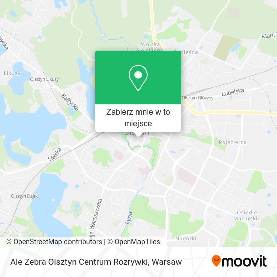 Mapa Ale Zebra Olsztyn Centrum Rozrywki