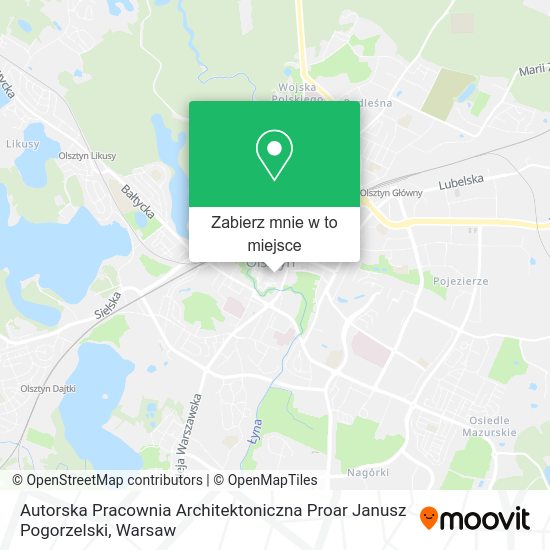 Mapa Autorska Pracownia Architektoniczna Proar Janusz Pogorzelski