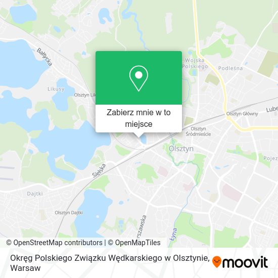 Mapa Okręg Polskiego Związku Wędkarskiego w Olsztynie