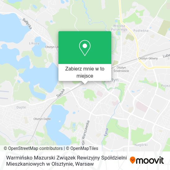 Mapa Warmińsko Mazurski Związek Rewizyjny Spółdzielni Mieszkaniowych w Olsztynie