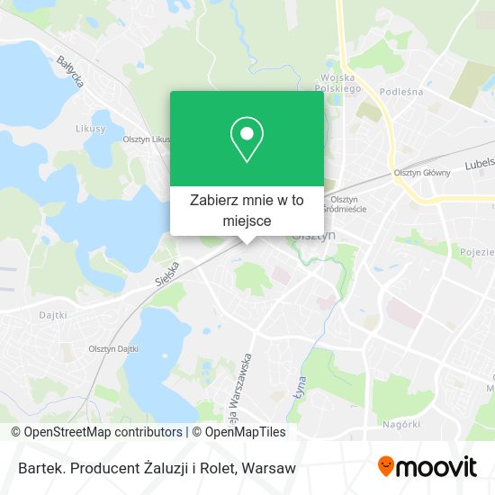 Mapa Bartek. Producent Żaluzji i Rolet