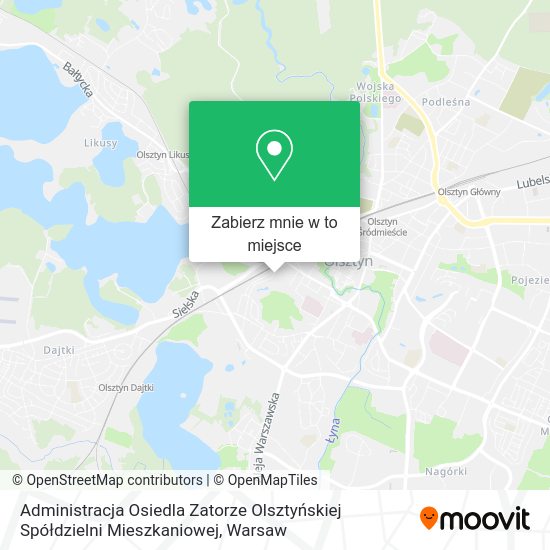 Mapa Administracja Osiedla Zatorze Olsztyńskiej Spółdzielni Mieszkaniowej