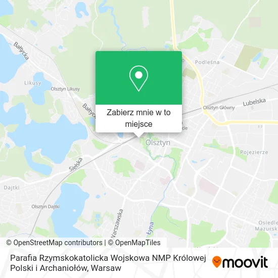 Mapa Parafia Rzymskokatolicka Wojskowa NMP Królowej Polski i Archaniołów