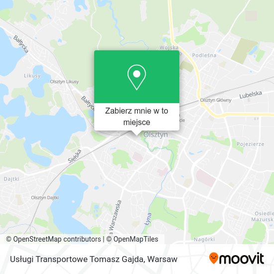 Mapa Usługi Transportowe Tomasz Gajda