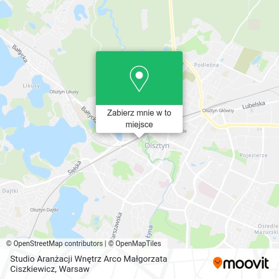 Mapa Studio Aranżacji Wnętrz Arco Małgorzata Ciszkiewicz