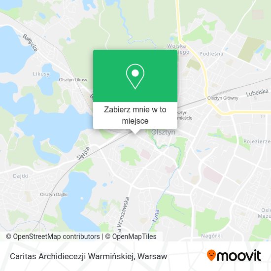 Mapa Caritas Archidiecezji Warmińskiej