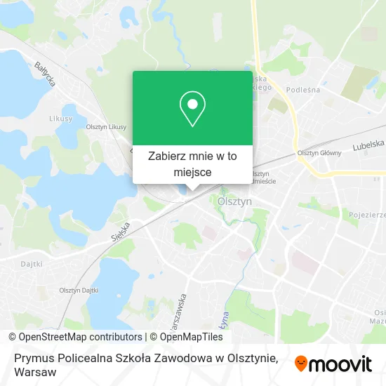 Mapa Prymus Policealna Szkoła Zawodowa w Olsztynie