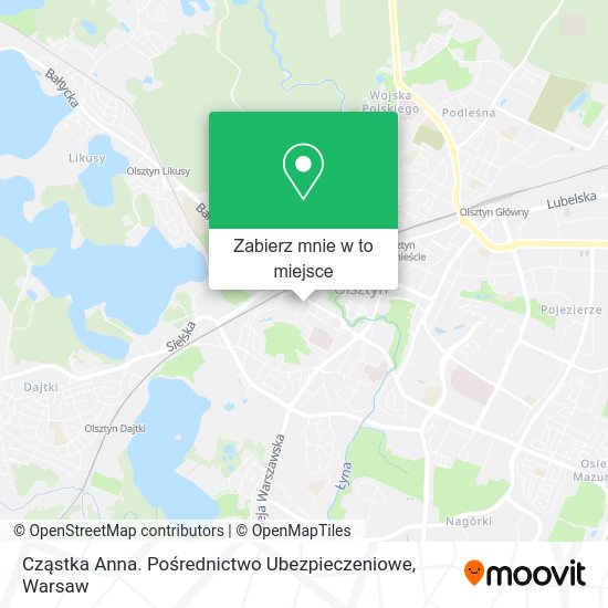 Mapa Cząstka Anna. Pośrednictwo Ubezpieczeniowe