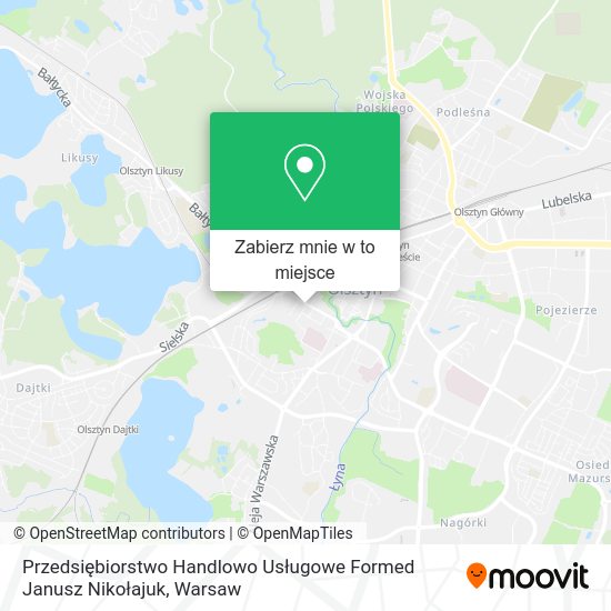 Mapa Przedsiębiorstwo Handlowo Usługowe Formed Janusz Nikołajuk