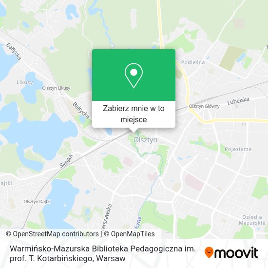 Mapa Warmińsko-Mazurska Biblioteka Pedagogiczna im. prof. T. Kotarbińskiego