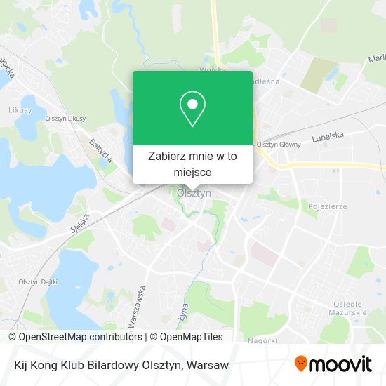 Mapa Kij Kong Klub Bilardowy Olsztyn