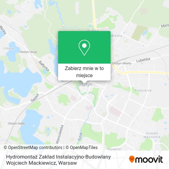 Mapa Hydromontaż Zakład Instalacyjno-Budowlany Wojciech Mackiewicz