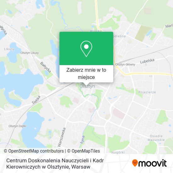 Mapa Centrum Doskonalenia Nauczycieli i Kadr Kierowniczych w Olsztynie