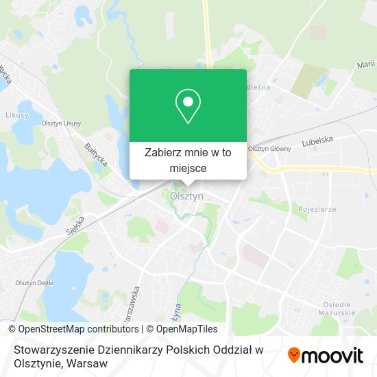 Mapa Stowarzyszenie Dziennikarzy Polskich Oddział w Olsztynie