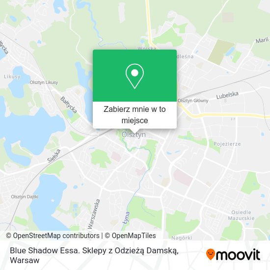 Mapa Blue Shadow Essa. Sklepy z Odzieżą Damską