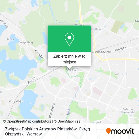 Mapa Związek Polskich Artystów Plastyków. Okręg Olsztyński